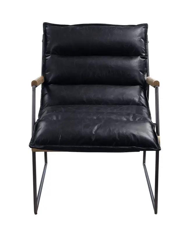 Luberzo - Accent Chair - Distress Espresso Top Grain Leather & Matt Iron by Unique Piece Furniture