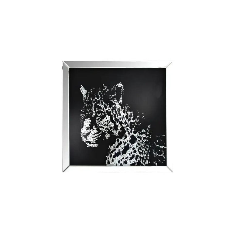 Talisha - Wall Art - Mirrored & Faux Crystal Leopard by Unique Piece Furniture