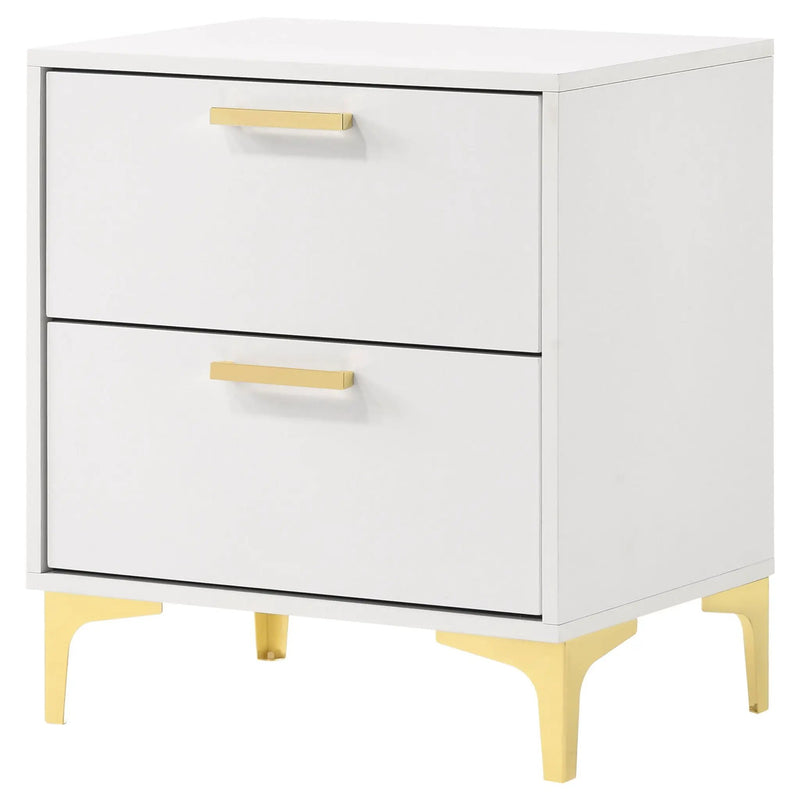 Karena - 2 Drawer Rectangular Nightstand - White by HouseOfZazla