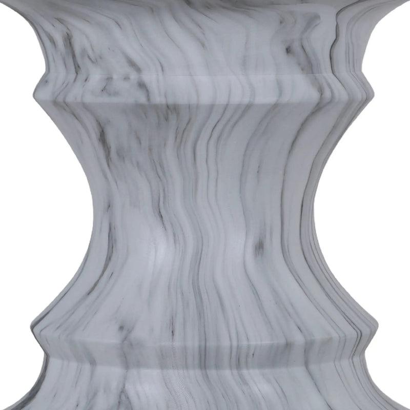 Geometric Round Outdoor End Table - Marble by Unique Piece Furniture