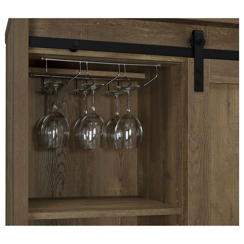 Arcata - Sliding Door Bar Cabinet - Oak