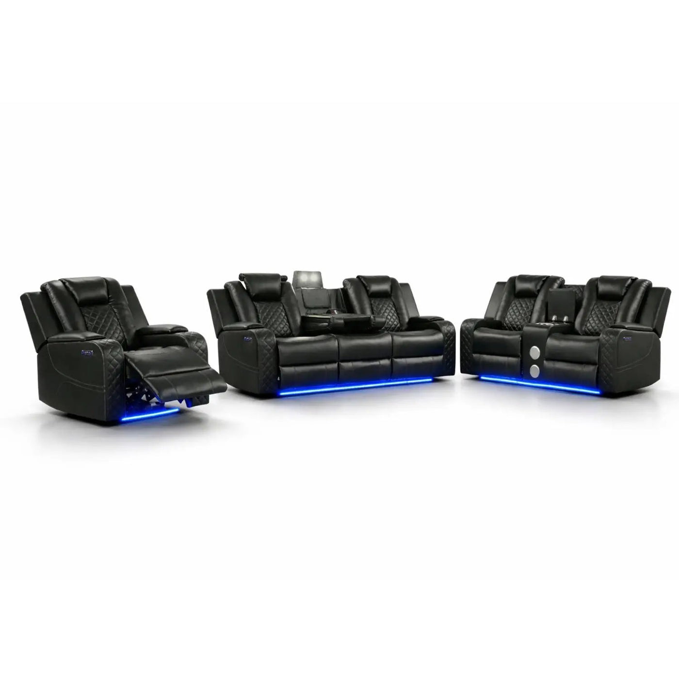 Benz - LED & Power Recliner With Adjustable Headrests And Ambient LED Lighting by HouseOfZazla