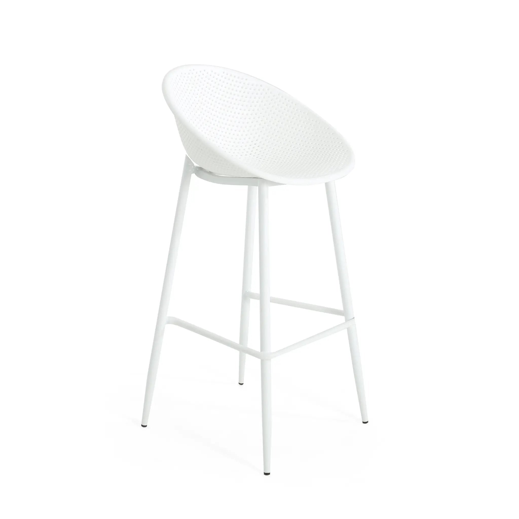 Modern Gable Outdoor Barstool Set of 2 in White by HouseOfZazla