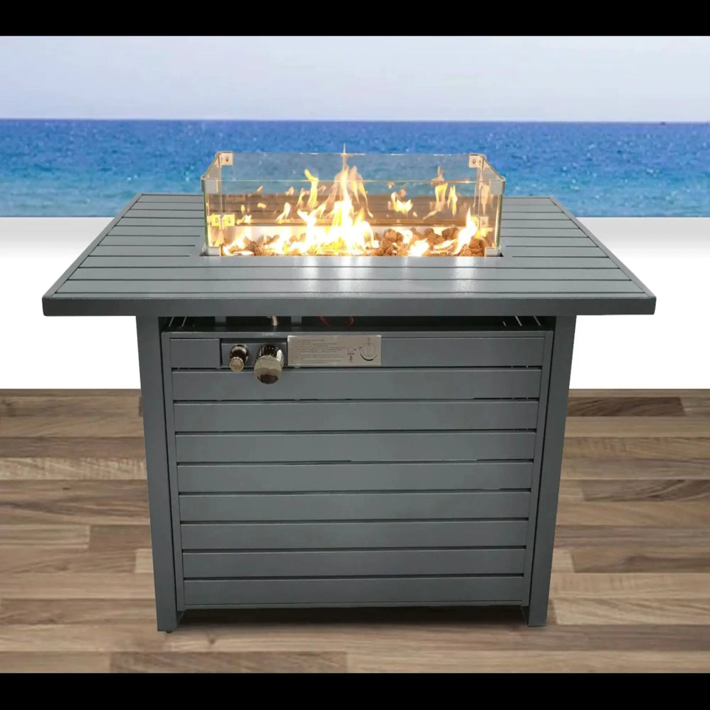 Propane Outdoor Fire Pit Table With Lid Versatile Fuel Options by HouseOfZazla
