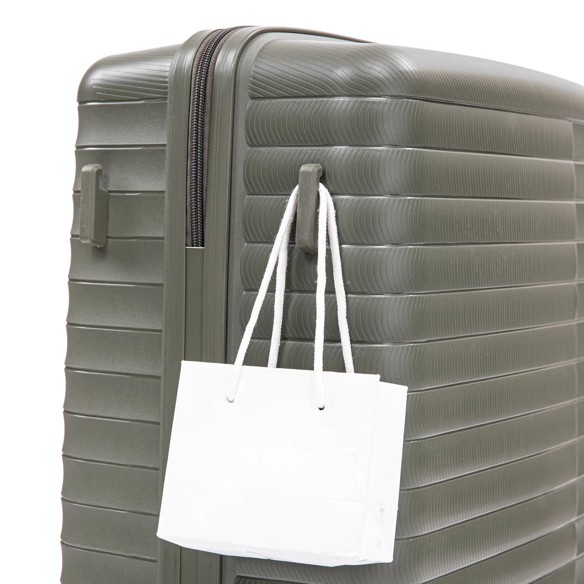 4 Piece Set Spinner Wheel Luggage with Cosmetic Case in Green by HouseOfZazla