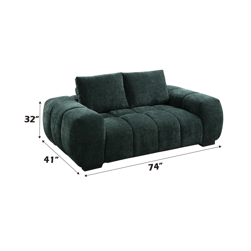 Ferrand Green Chenille Loveseat by HouseOfZazla