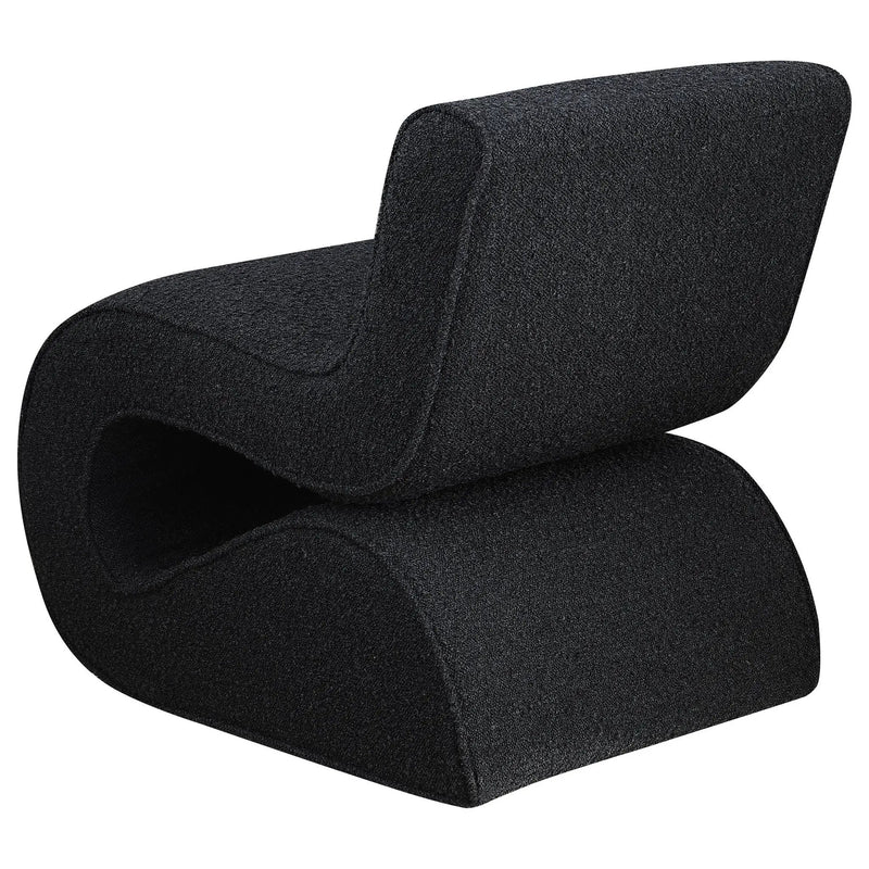 Ronea Boucle Upholstered Armless Curved Chair Charcoal by Unique Piece Furniture