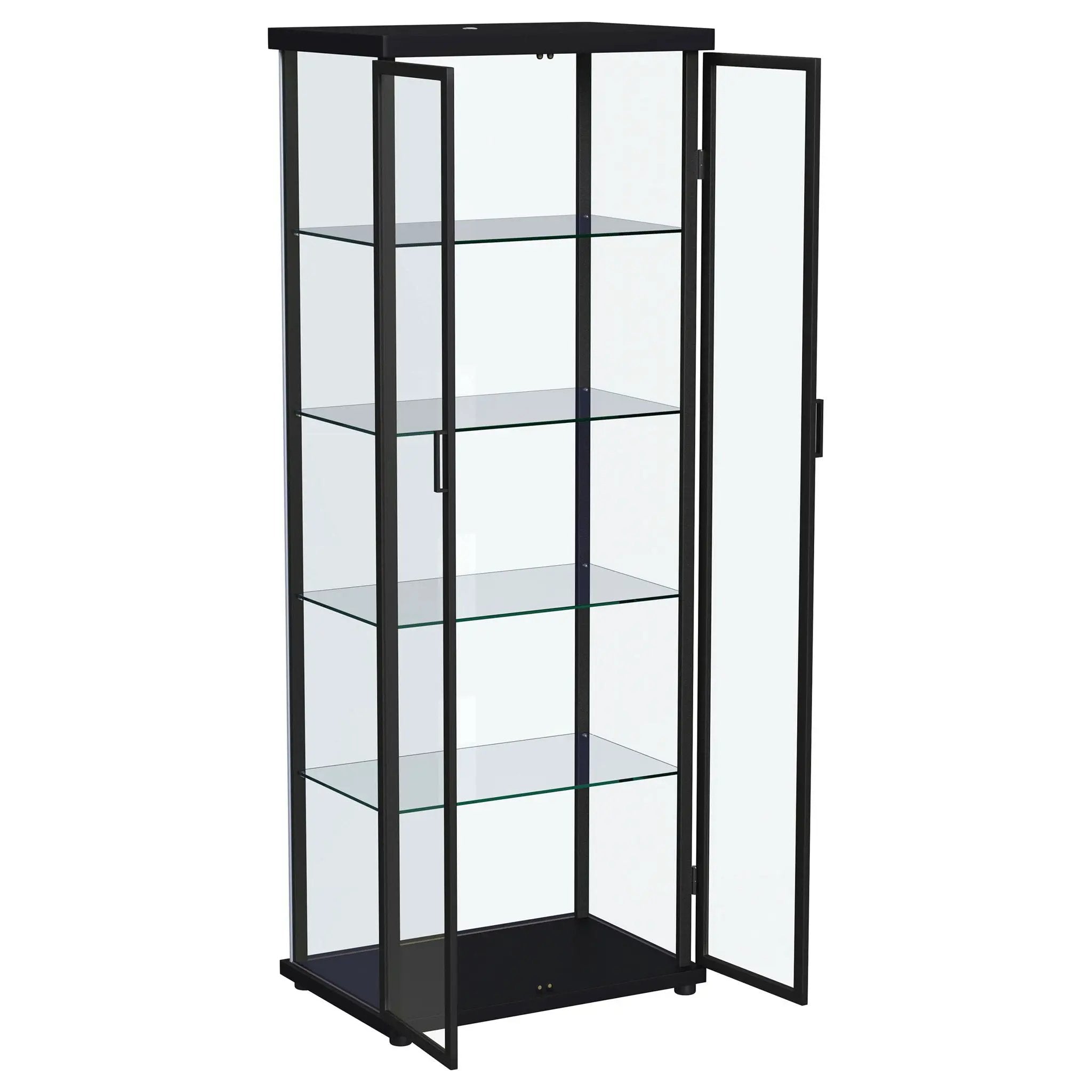 Aero 4-shelf Display Curio Cabinet with LED Lighting Black by Unique Piece Furniture