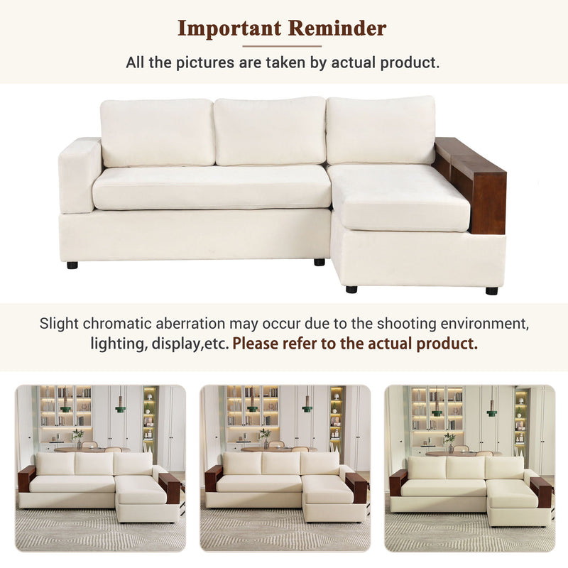 Sectional Sofa Upholstered Sofa Couch With Reversible Armrests For Living Room by HouseOfZazla