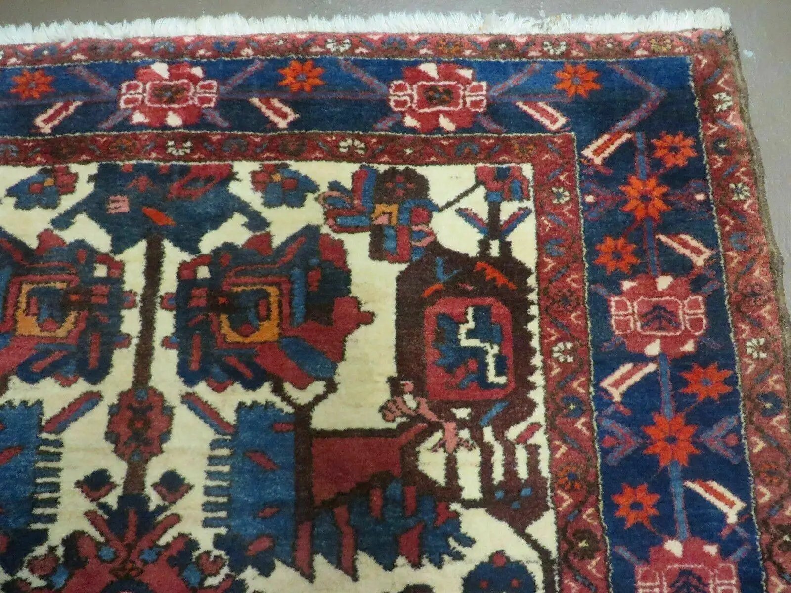 5.5' X 10.5' Antique Handmade Indian Floral Oriental Wool Rug Tribal Veg Dye Nice by Jewel Rugs