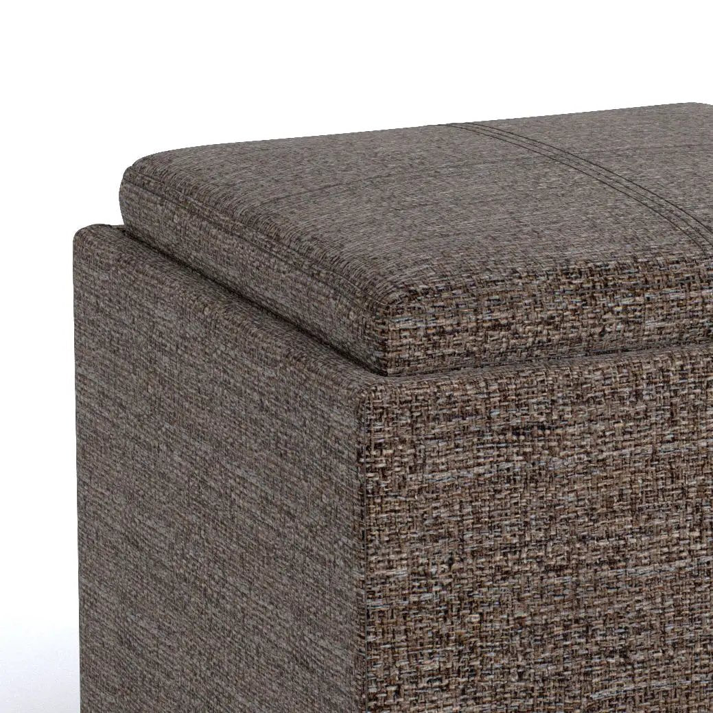 Rockwood - Upholstered Cube Storage Ottoman With Tray by HouseOfZazla