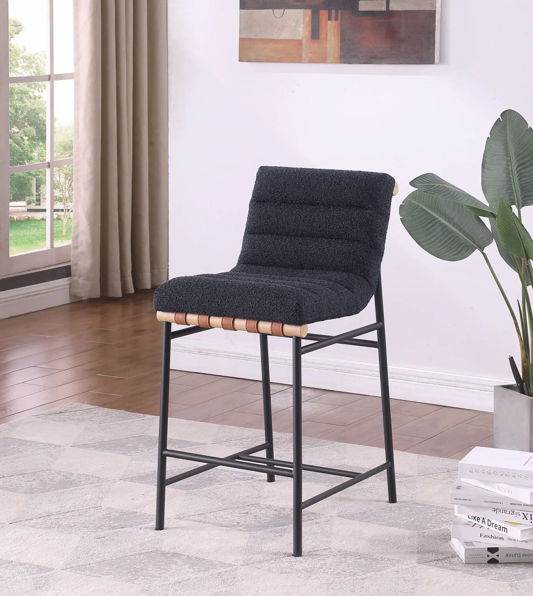 Lahni - 17" Boucle Fabric Counter Height Chair by Unique Piece Furniture