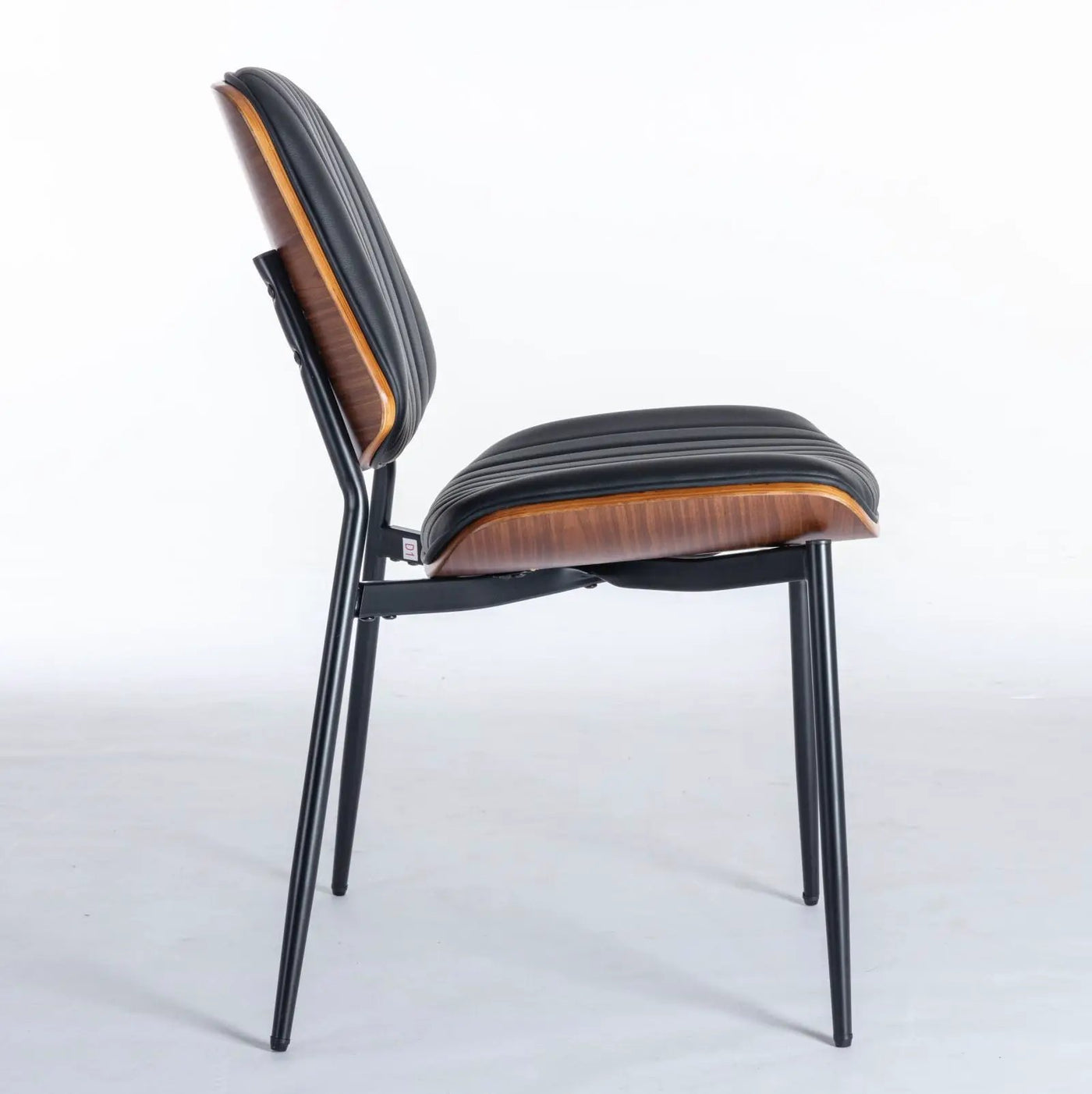 Dining Chairs (Set of 2) Mid-Century Modern Retro Chair With Walnut Bentwood Back Upholstered Seat Metal Legs Adjustable Foot For Kitchen Dining Room Chairs by Unique Piece Furniture