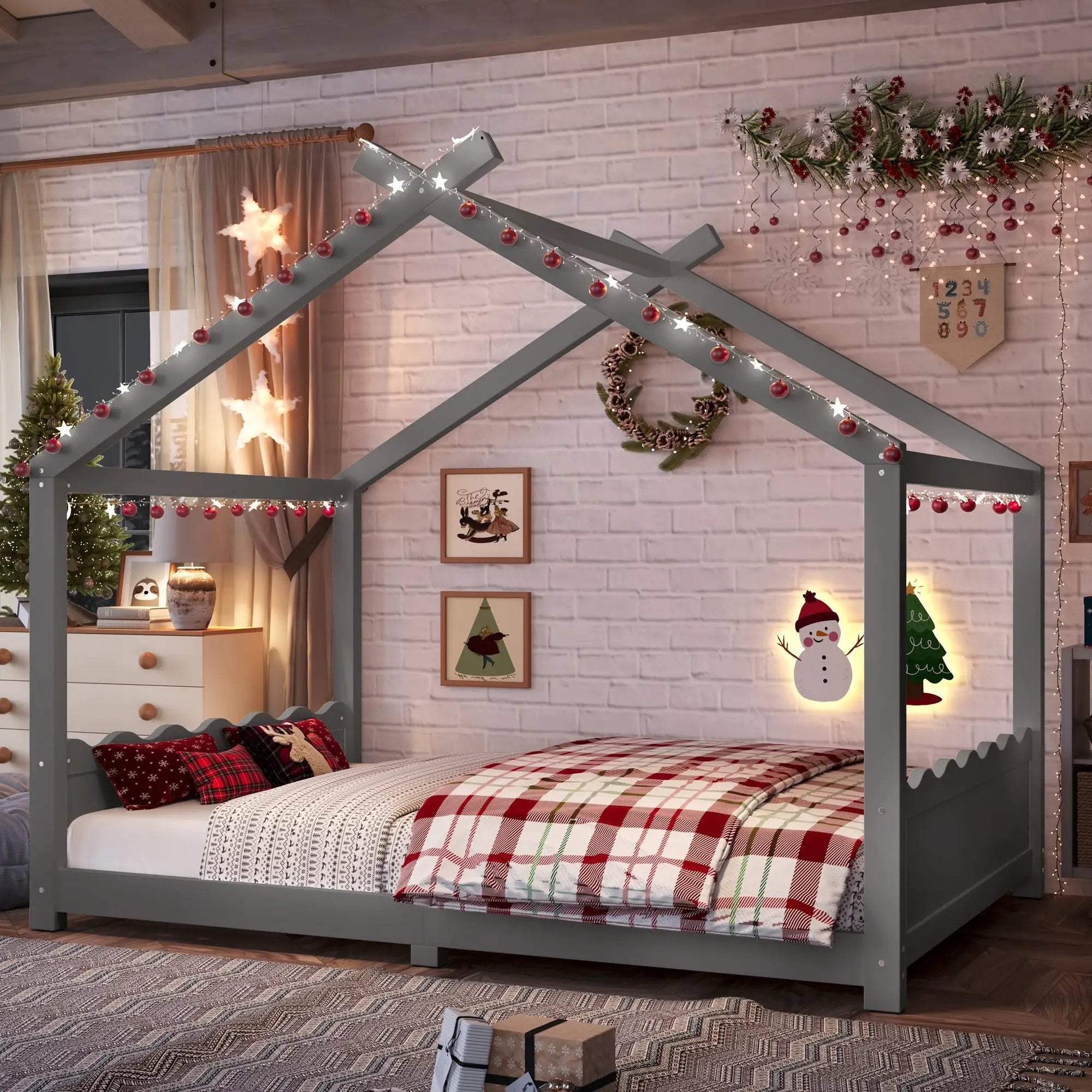 Full House Floor Bed with Support Slats by HouseOfZazla
