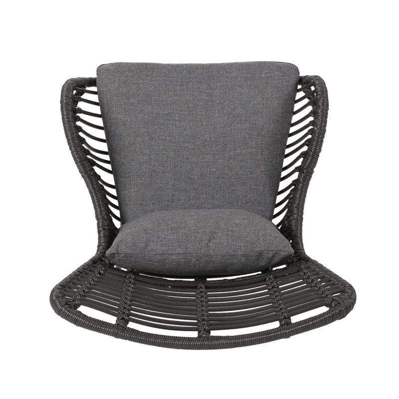 Modern Aesthetic Outdoor Rattan Accent Chair With Metal Legs by HouseOfZazla