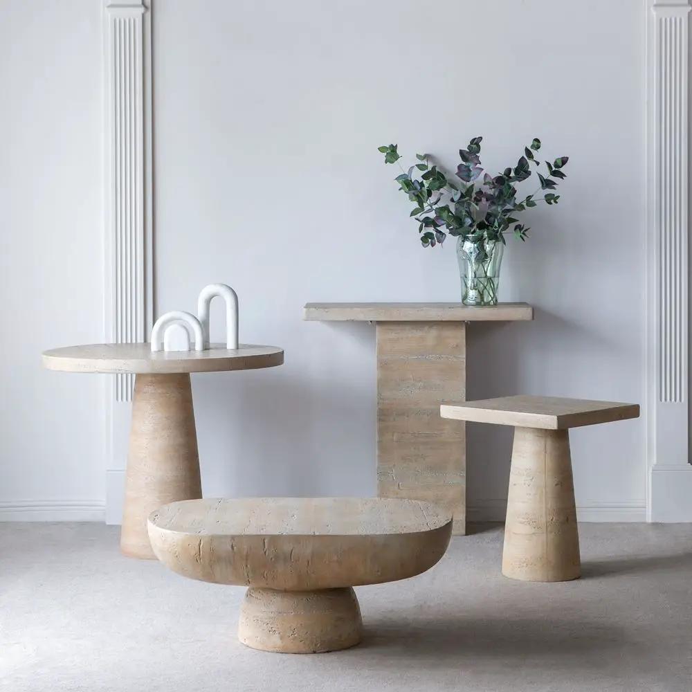 Square Side Table With Pedestal Base by Unique Piece Furniture