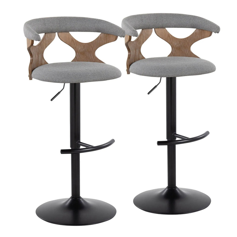 Gardenia - Contemporary Adjustable Barstool & Swivel With Rounded T Footrest (Set of 2) by HouseOfZazla