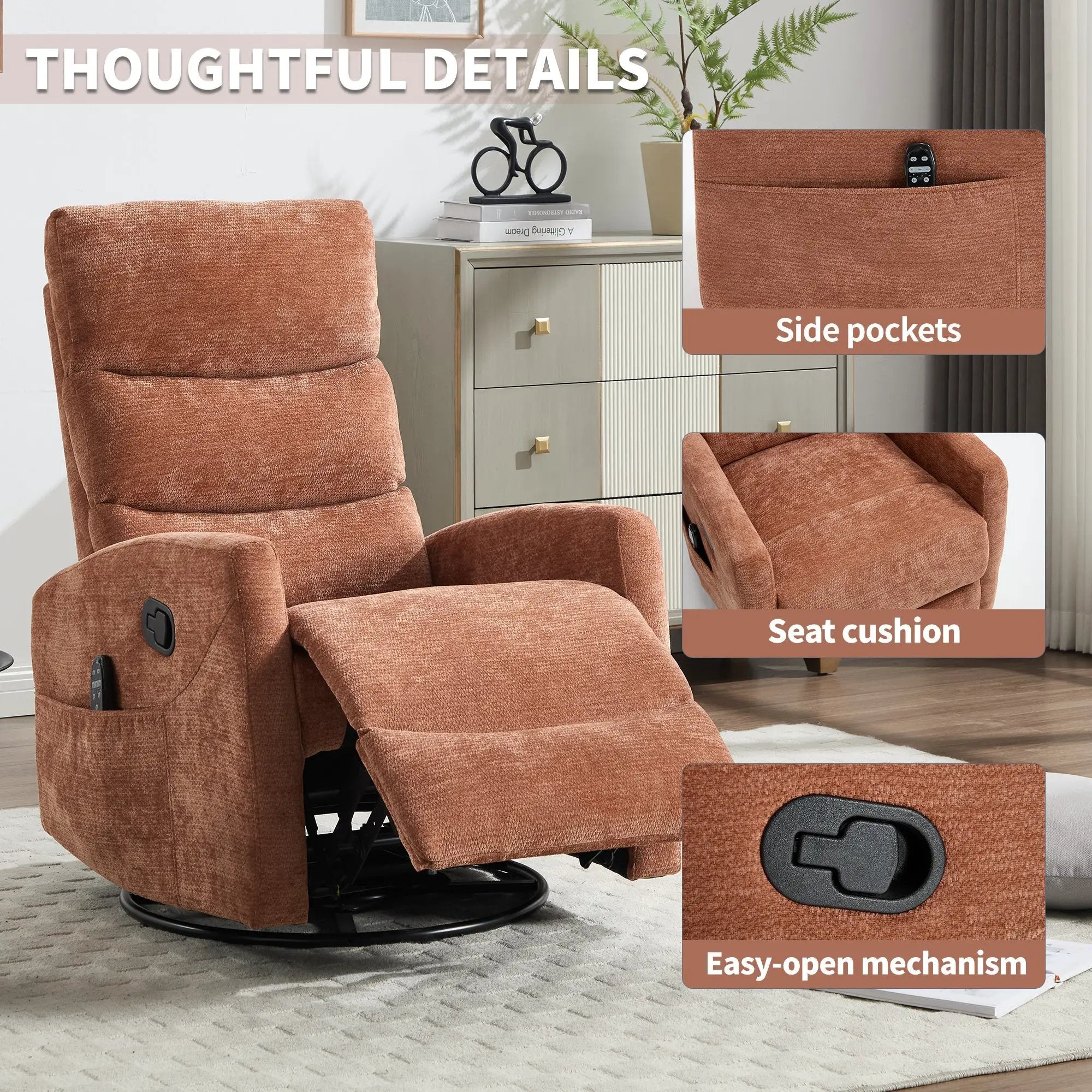 Heat Massage Manual Recliner Chair by HouseOfZazla