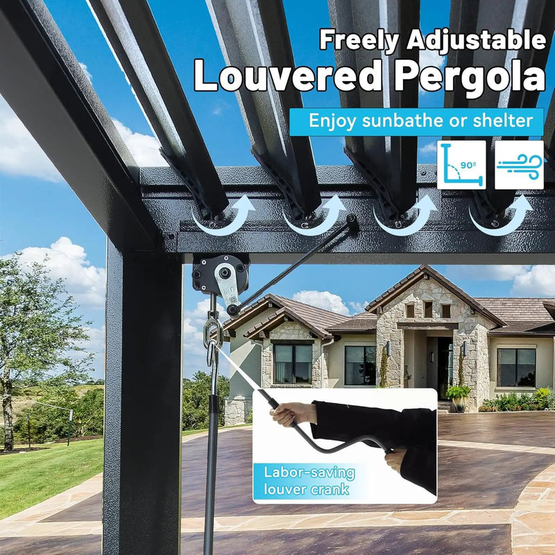 8x5 Ft Grill Louvered Pergola for Outdoor Grill by HouseOfZazla