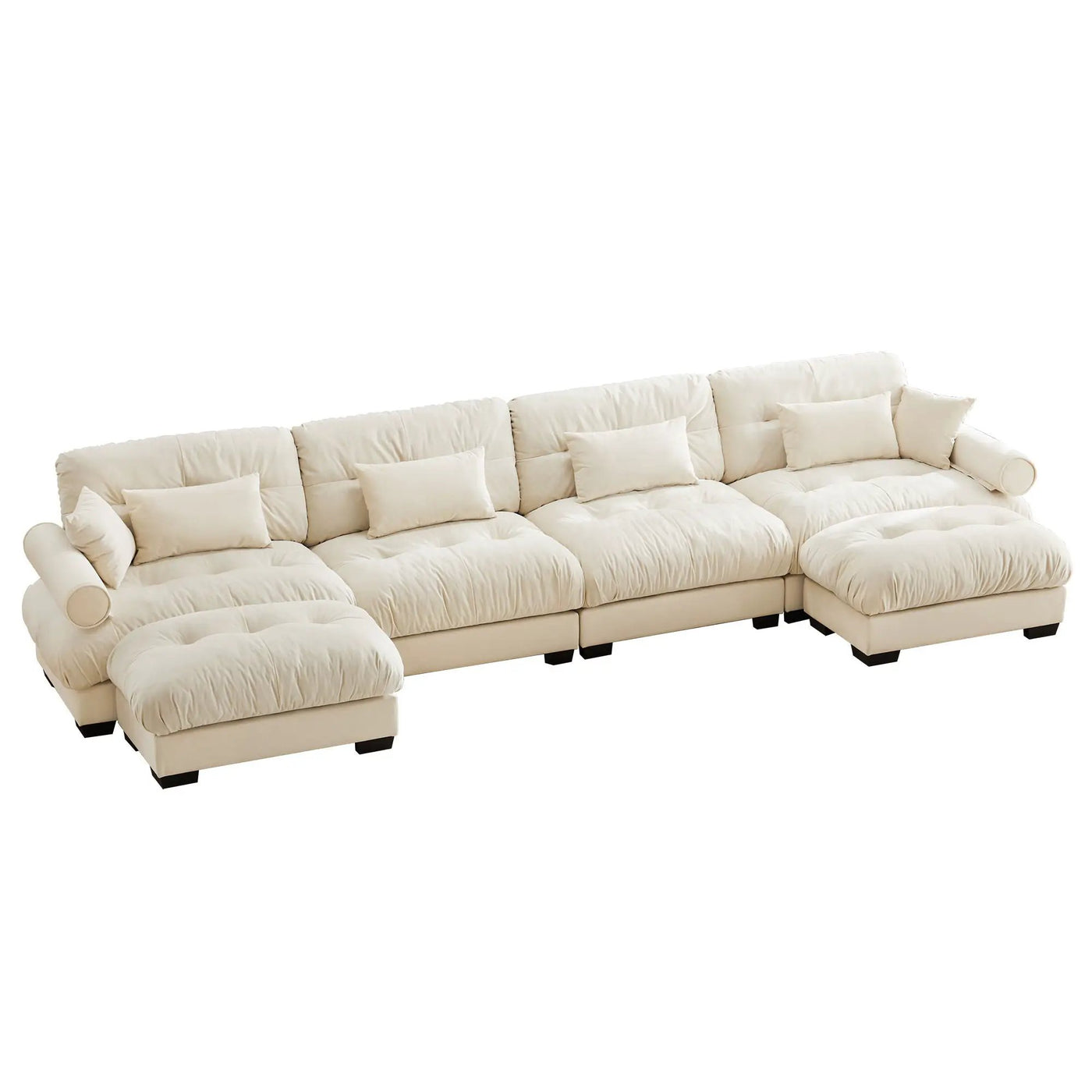 Super Comfort Oversized Modular Sectional Sofa With Movable Ottoman by HouseOfZazla