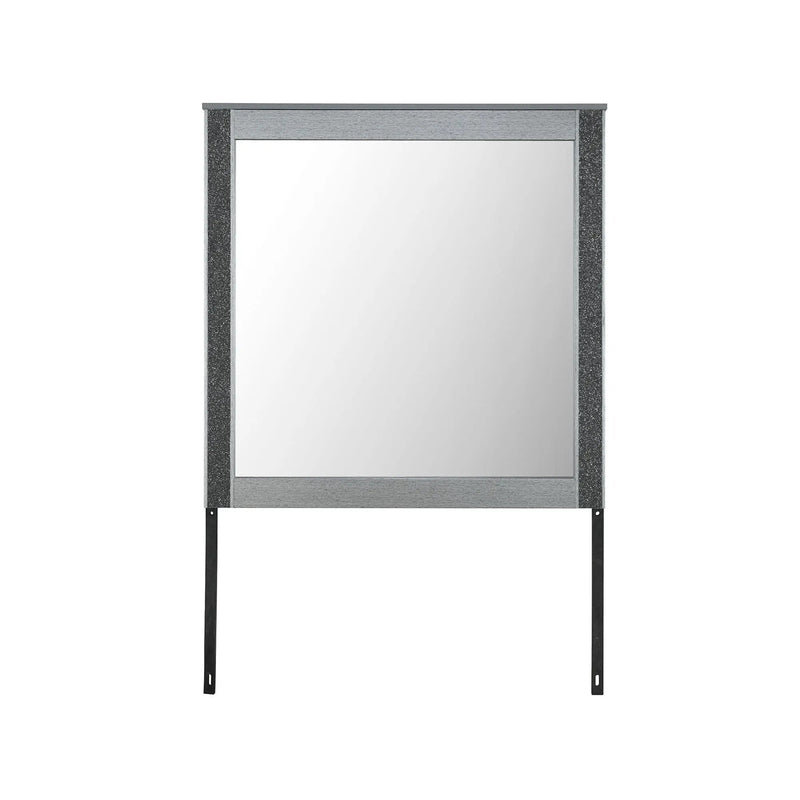 Lorenzo - Large Scale Mirror With Sleek Frame And Glittered Detailing - Silver by Unique Piece Furniture