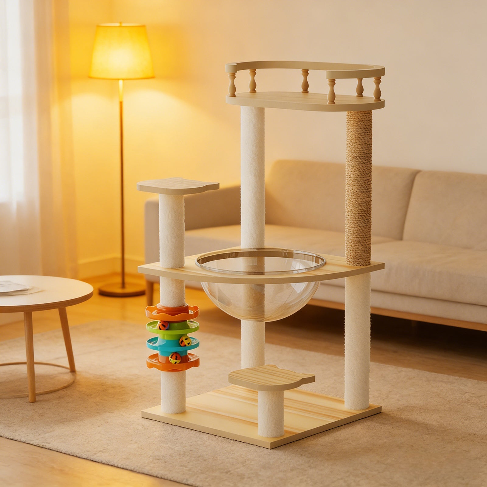 32.2" Modern Cat Tower for Indoor Cats by HouseOfZazla