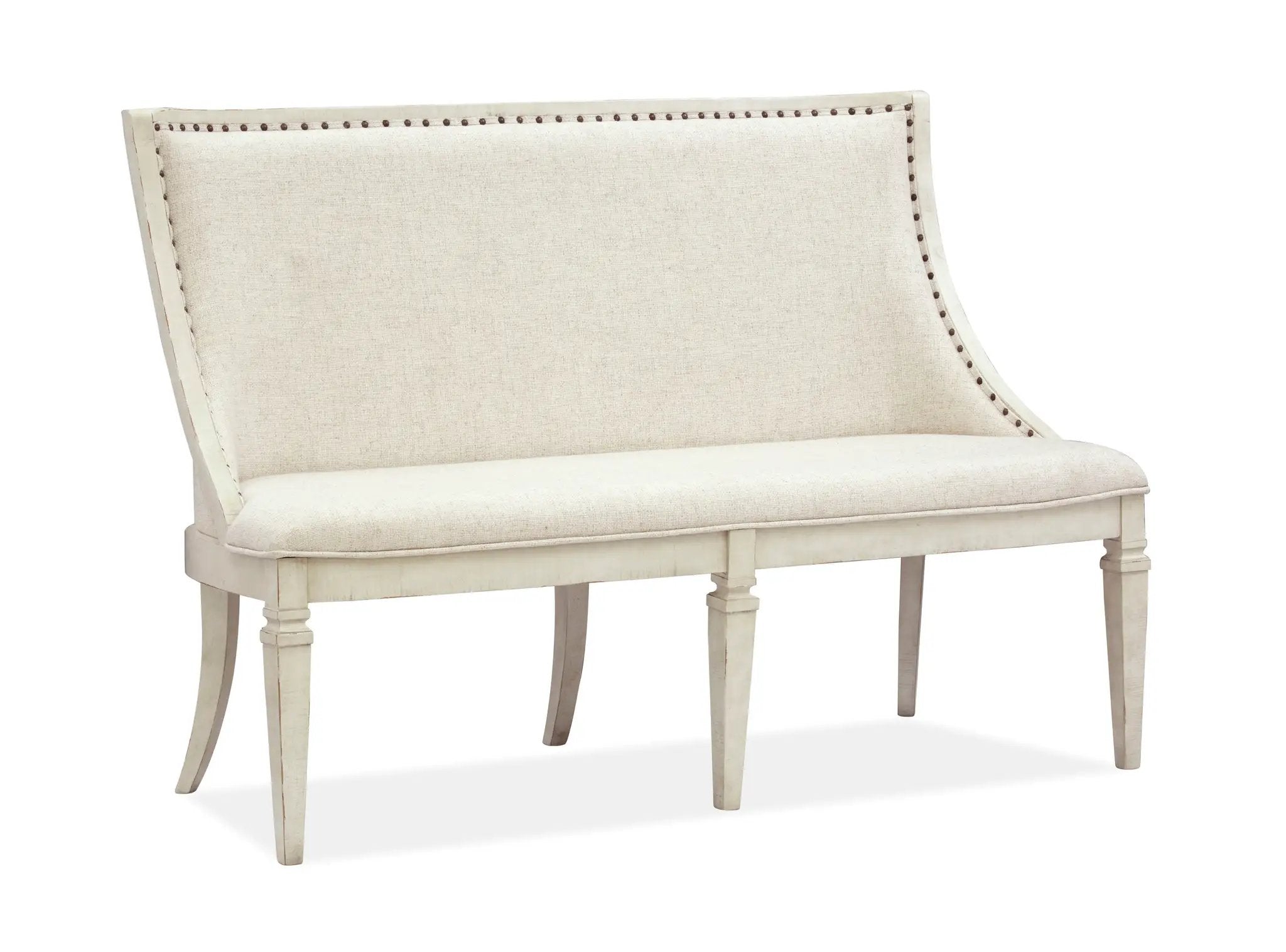 Newport - Bench With Upholstered Seat & Back - Alabaster by Unique Piece Furniture