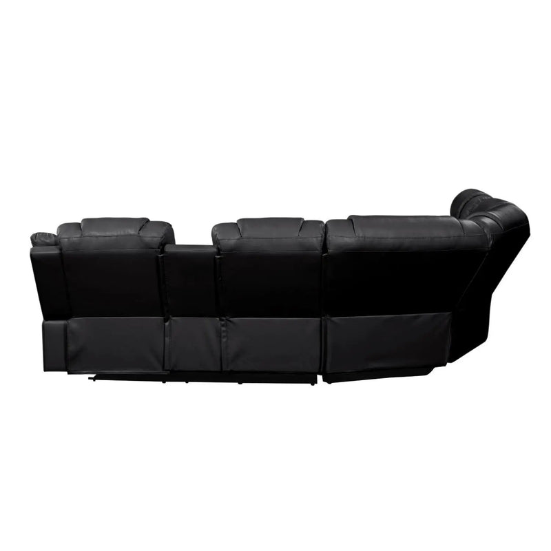 Challenger - Recliner Sectional Sofa, Built In USB, C Ports & Bluetooth by HouseOfZazla