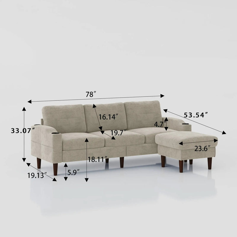 3 Seater Convertible Combination L Shaped Sofa With Footstools With Storage by Unique Piece Furniture