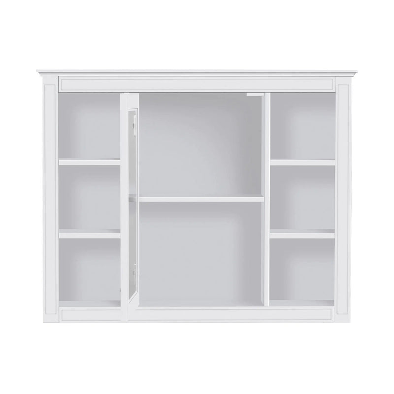 Wall Mounted Medicine Cabinet With Mirror, Storage Cabinet Featuring 6 Open Shelves And Adjustable Interior by HouseOfZazla
