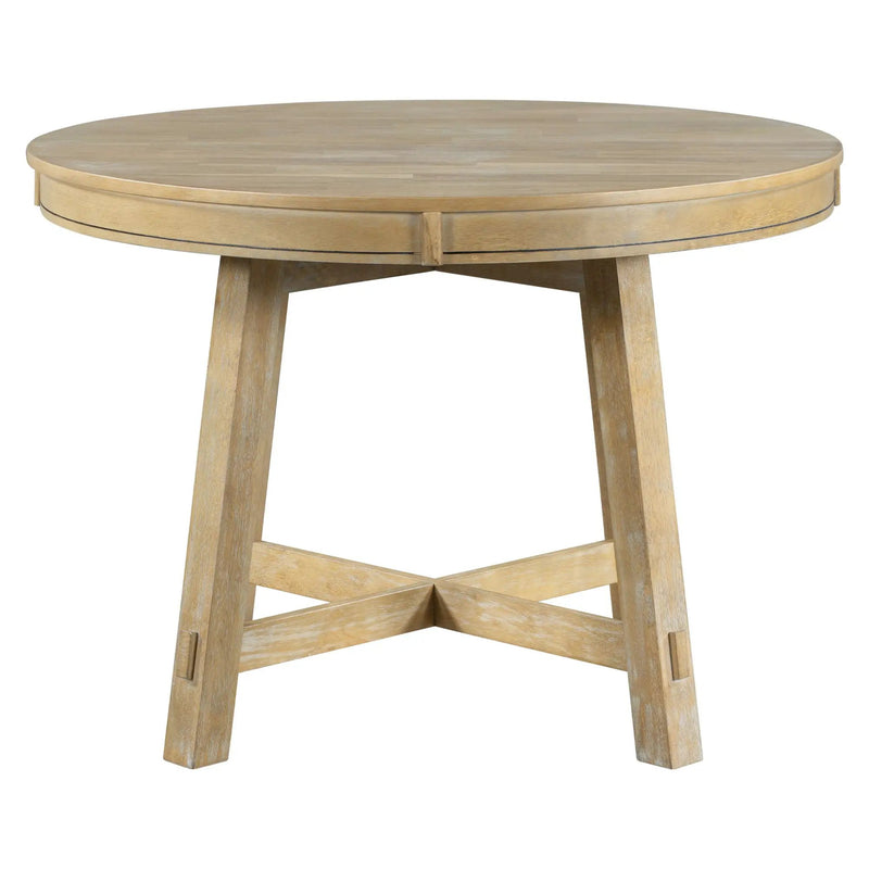 Gia - Round Extendable Dining Table With 16" Leaf Wood by Unique Piece Furniture