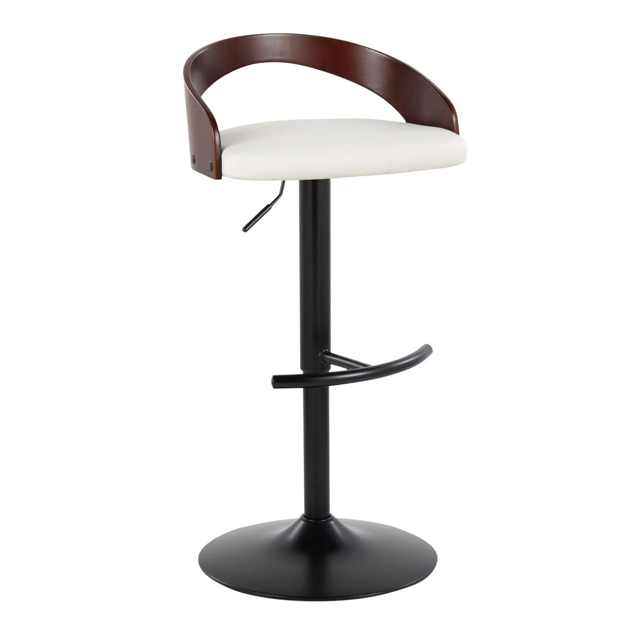 Grotto - Contemporary Adjustable Barstool With Swivel With Rounded T Footrest (Set of 2) by Unique Piece Furniture