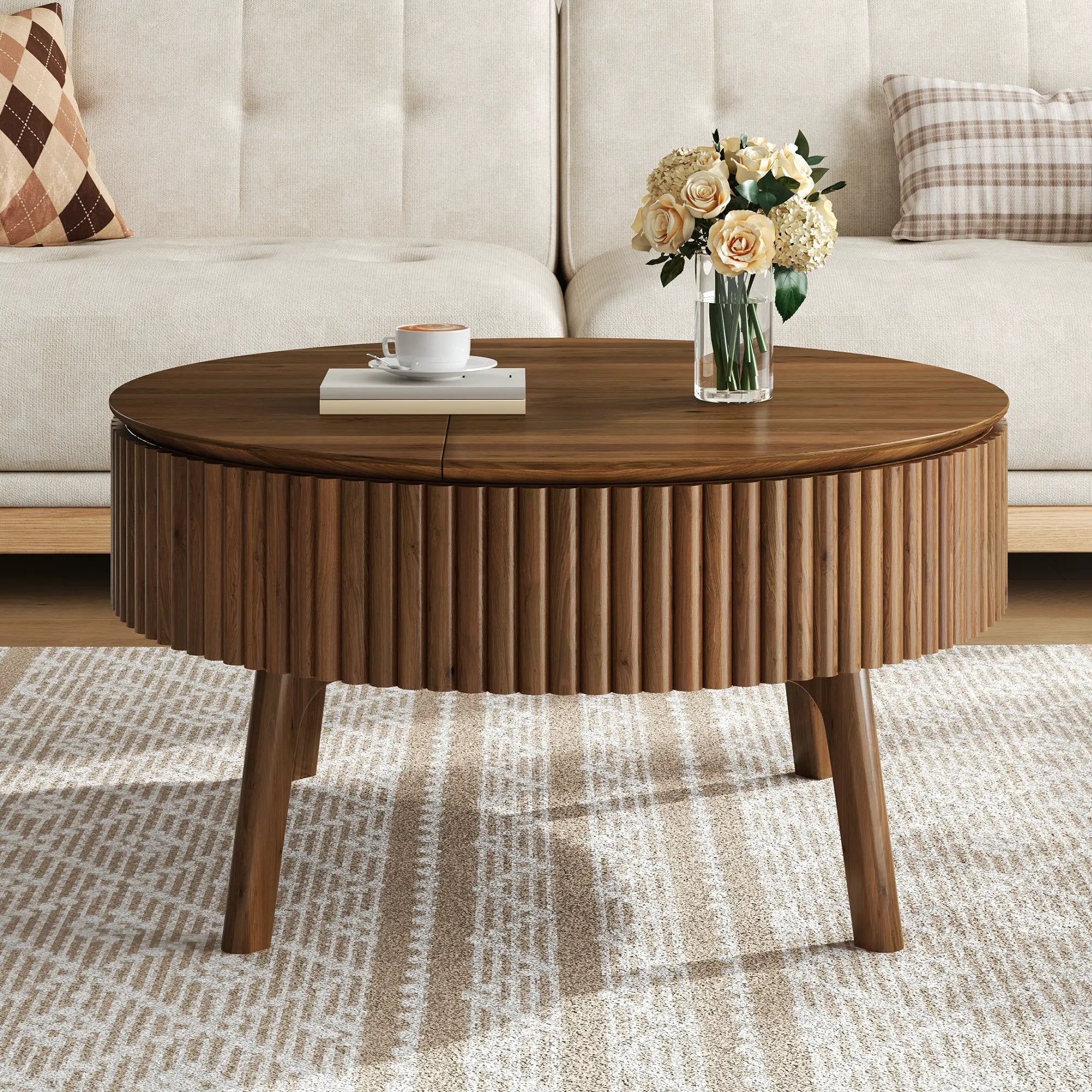 Modern Round Lift-Top Coffee Table by HouseOfZazla