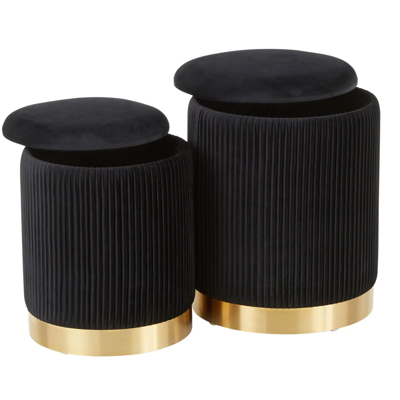 Marla - Contemporary Nesting Pleated Ottoman Set by HouseOfZazla