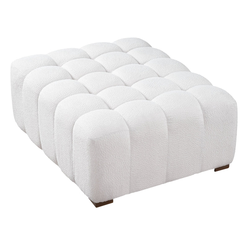 White Boucle Multipurpose Ottoman by HouseOfZazla
