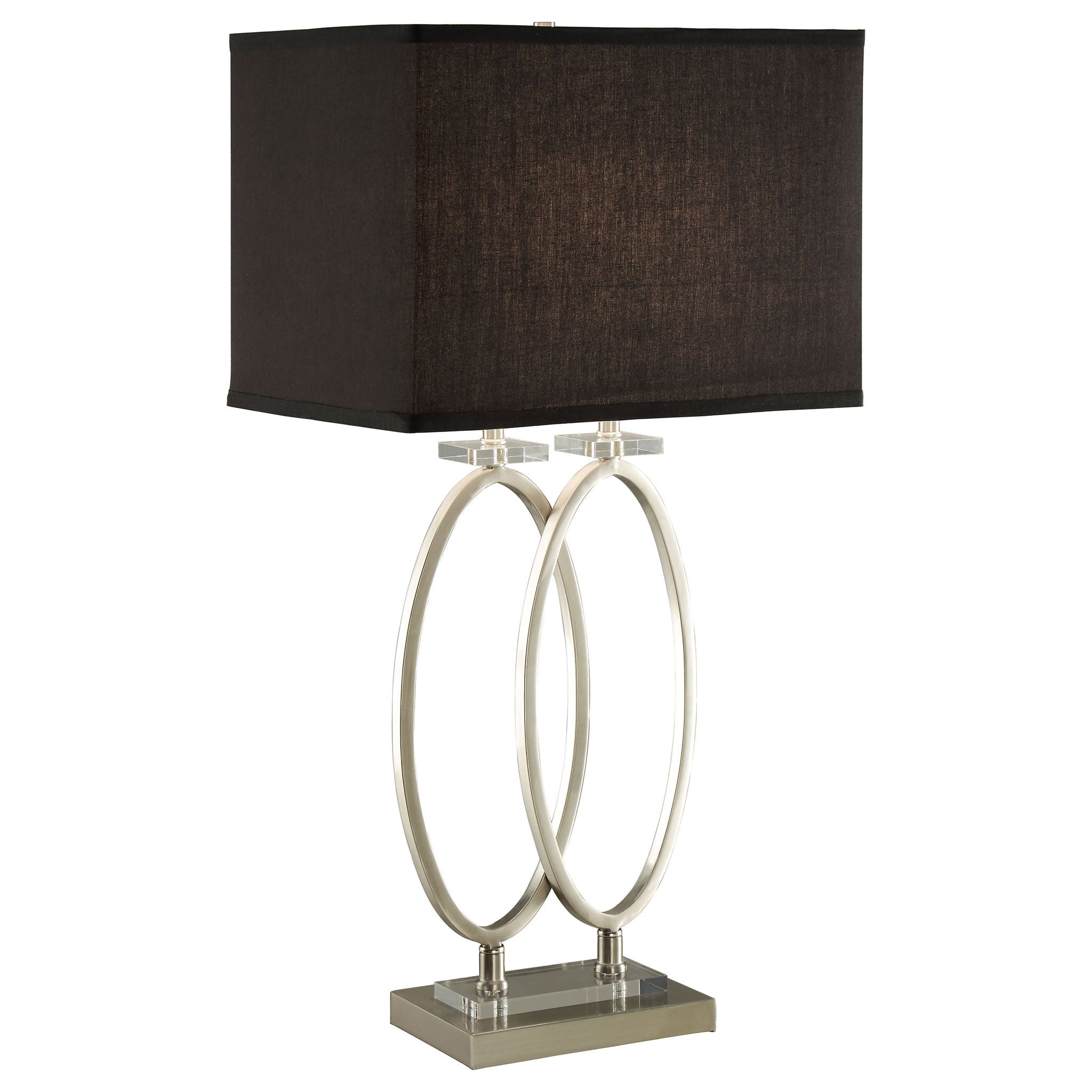 Rectangular Shade Accent Lamp With 3 Way Switch - Silver by HouseOfZazla