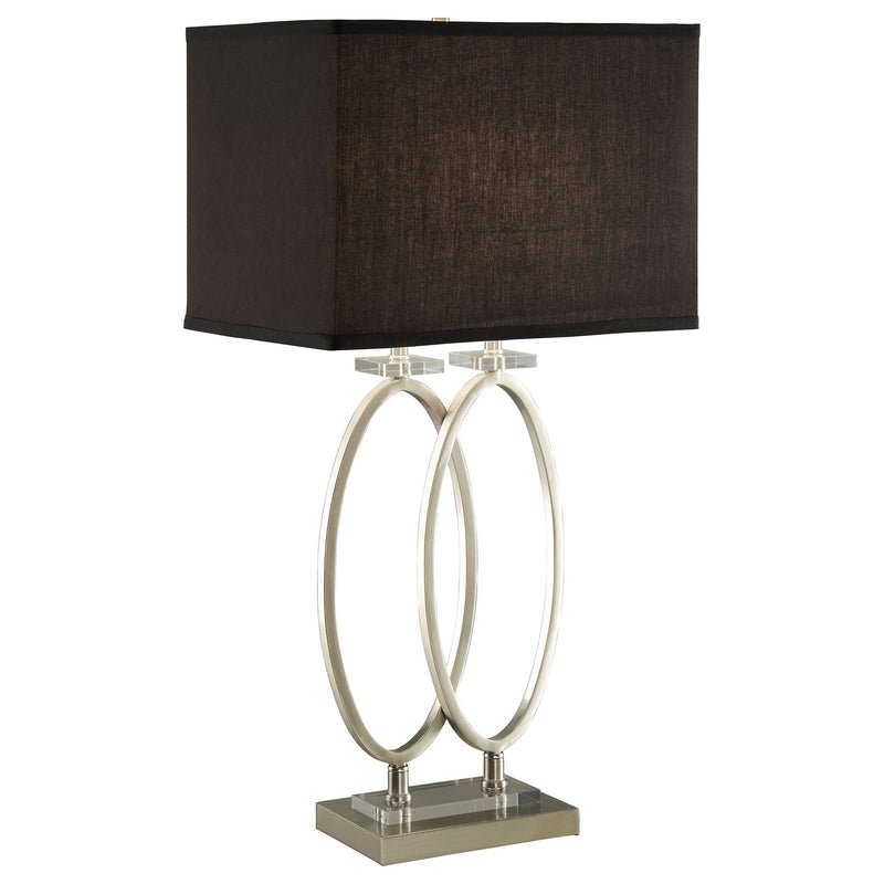 Rectangular Shade Accent Lamp With 3 Way Switch - Silver by HouseOfZazla