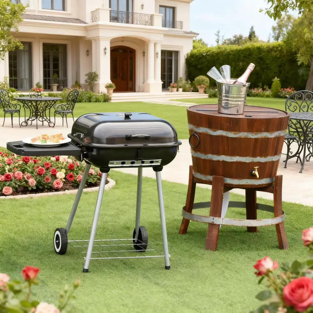 22-Inch Porcelain-Enameled Outdoor BBQ Grill by HouseOfZazla