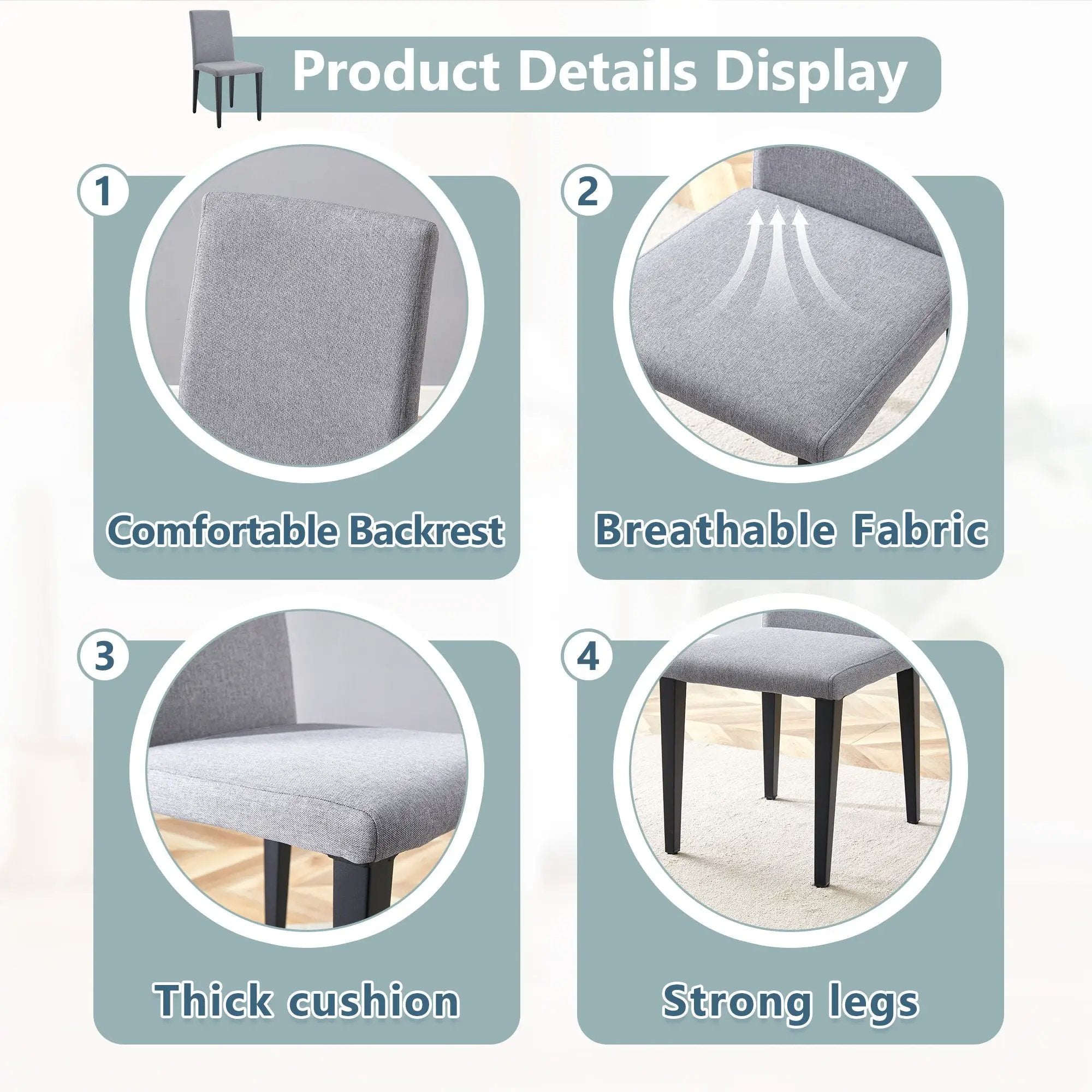 Versatile Dining Chairs With Comfortable Design And Metal Legs