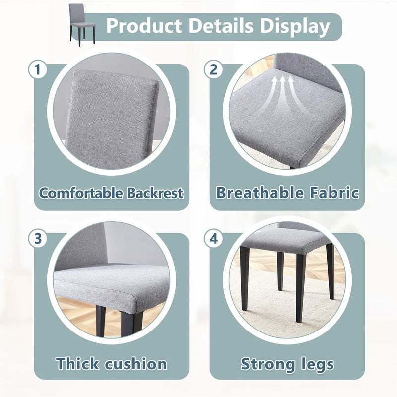 Versatile Dining Chairs With Comfortable Design And Metal Legs