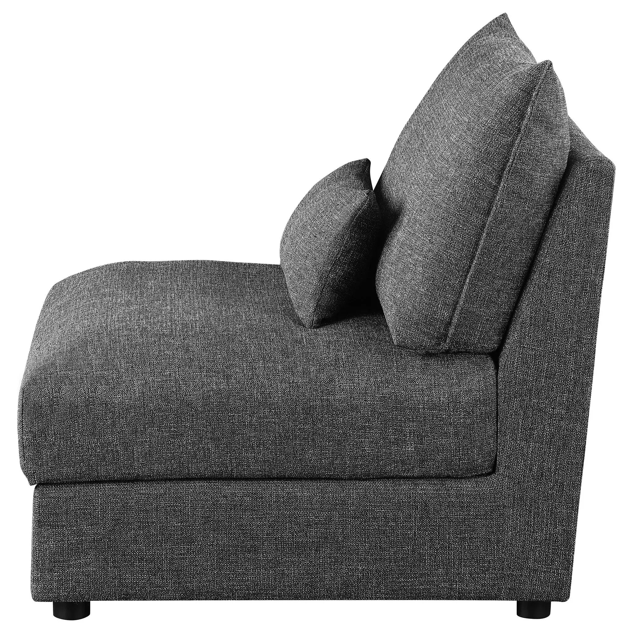 Sasha Upholstered Armless Chair Barely Black by Unique Piece Furniture