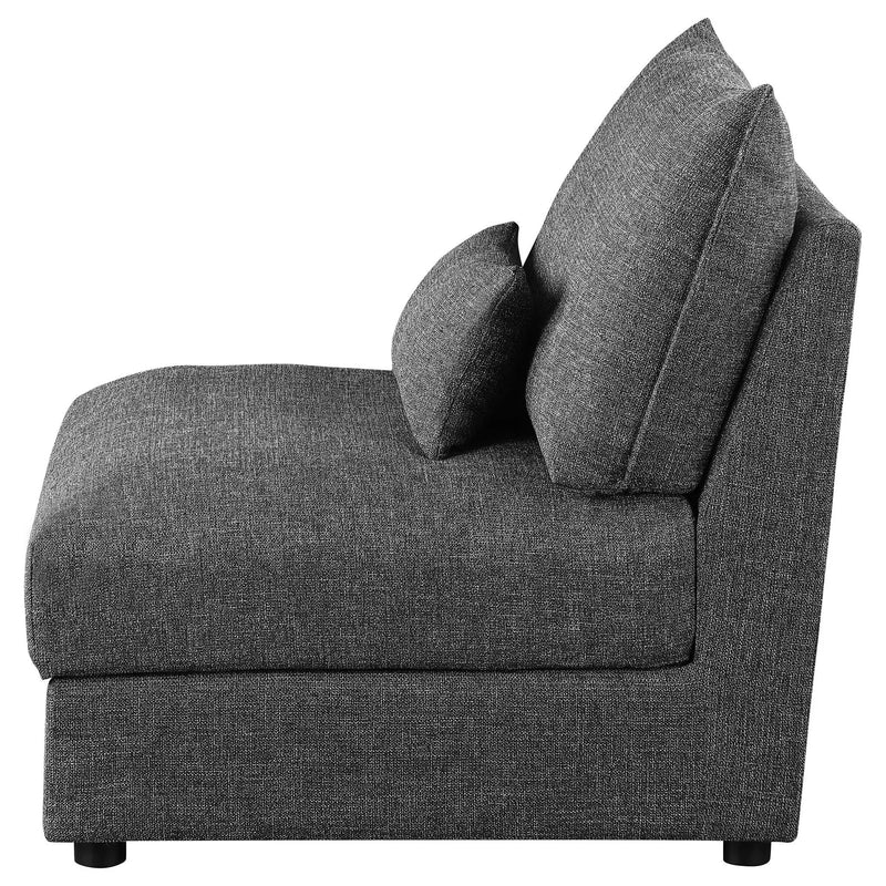 Sasha Upholstered Armless Chair Barely Black by Unique Piece Furniture