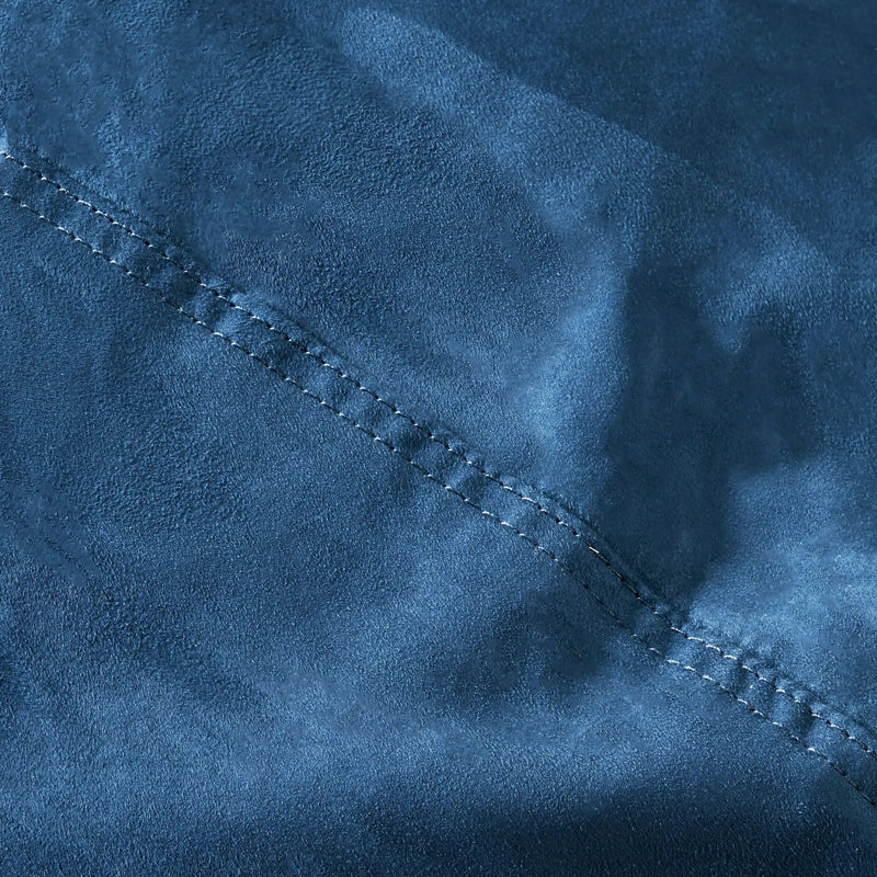 Marlin - 6.5 Foot Cylindrical Bean Bag With Removable Suede Cover - Midnight Blue by Unique Piece Furniture