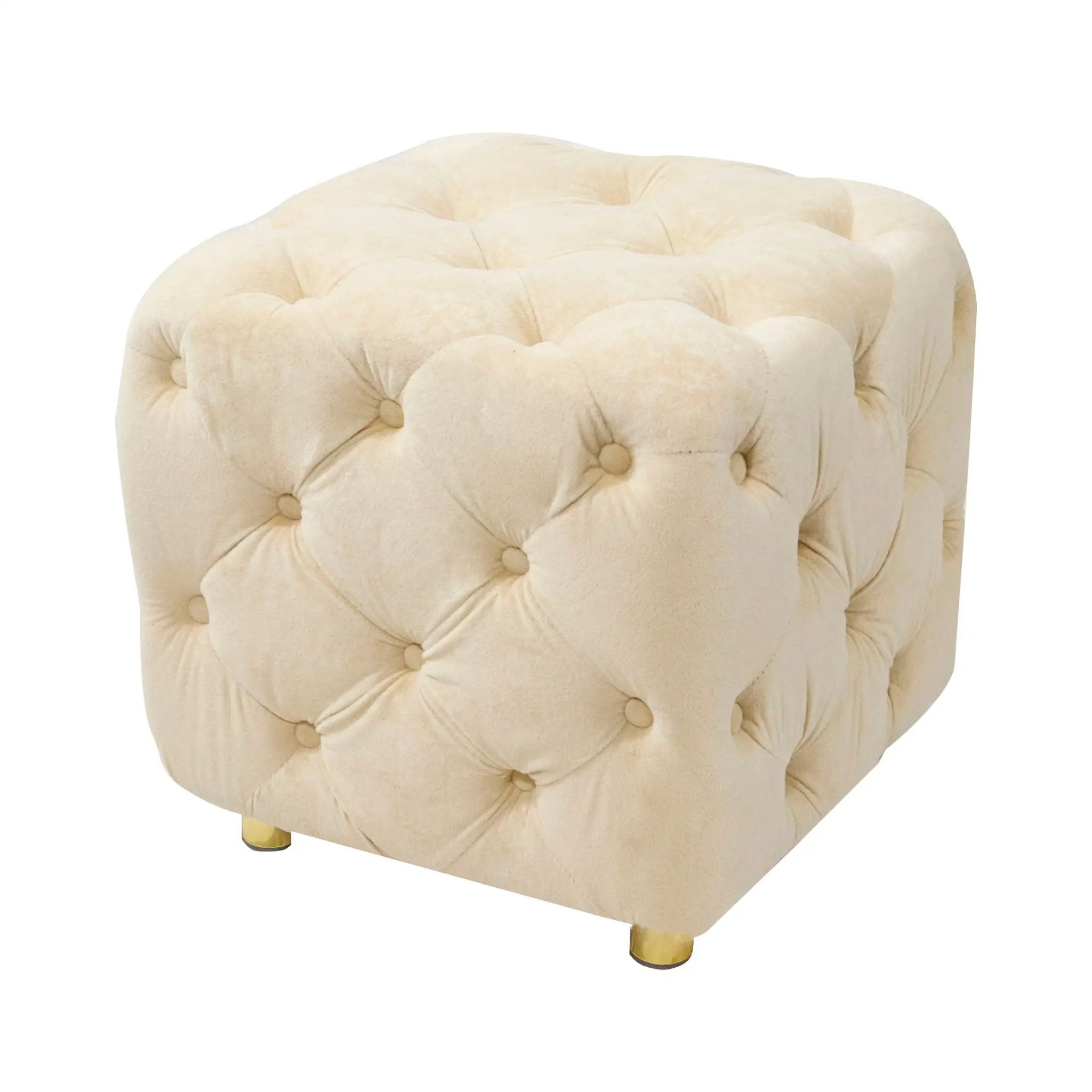 Modern Upholstered Ottoman, Exquisite Small End Table, Soft Foot Stool, Dressing Makeup Chair, Comfortable Seat For Living Room, Bedroom, Entrance by Unique Piece Furniture