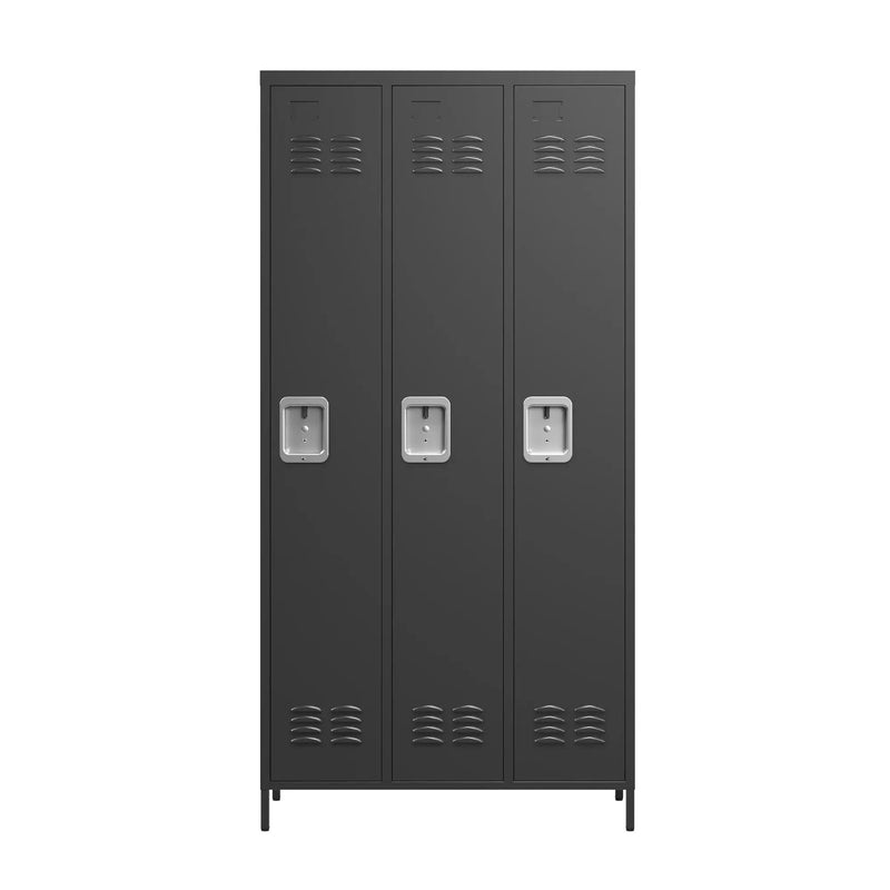 Storage Locker Cabinet With Locks For Employees, Home Gym Office School Garage - Black by HouseOfZazla