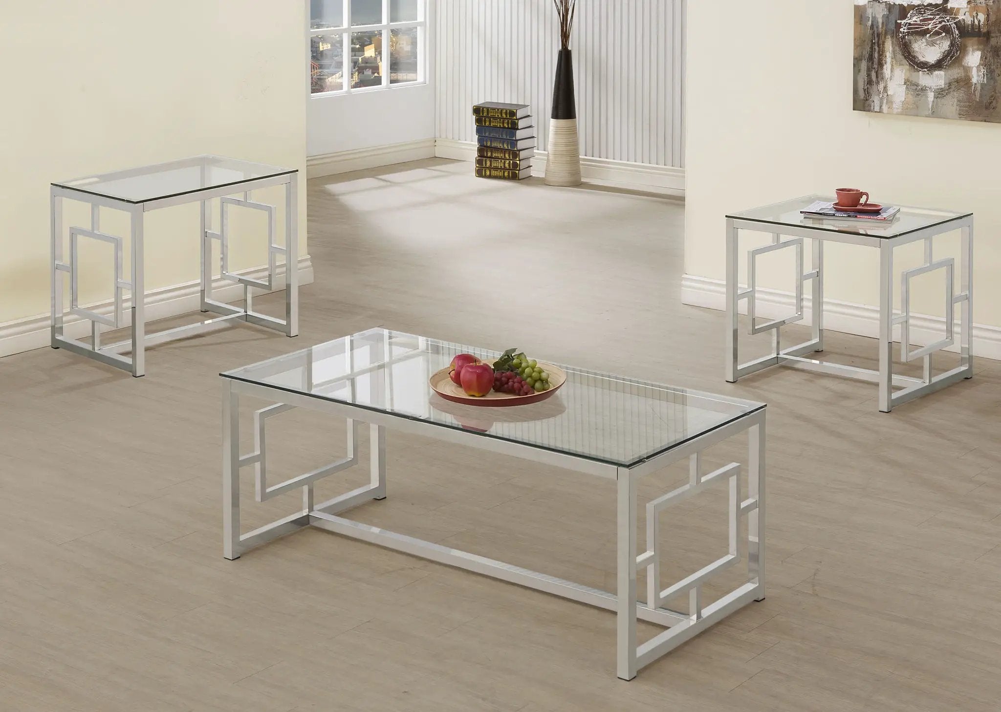 Merced 3-piece Rectangular Coffee and End Table Set Nickel by Unique Piece Furniture