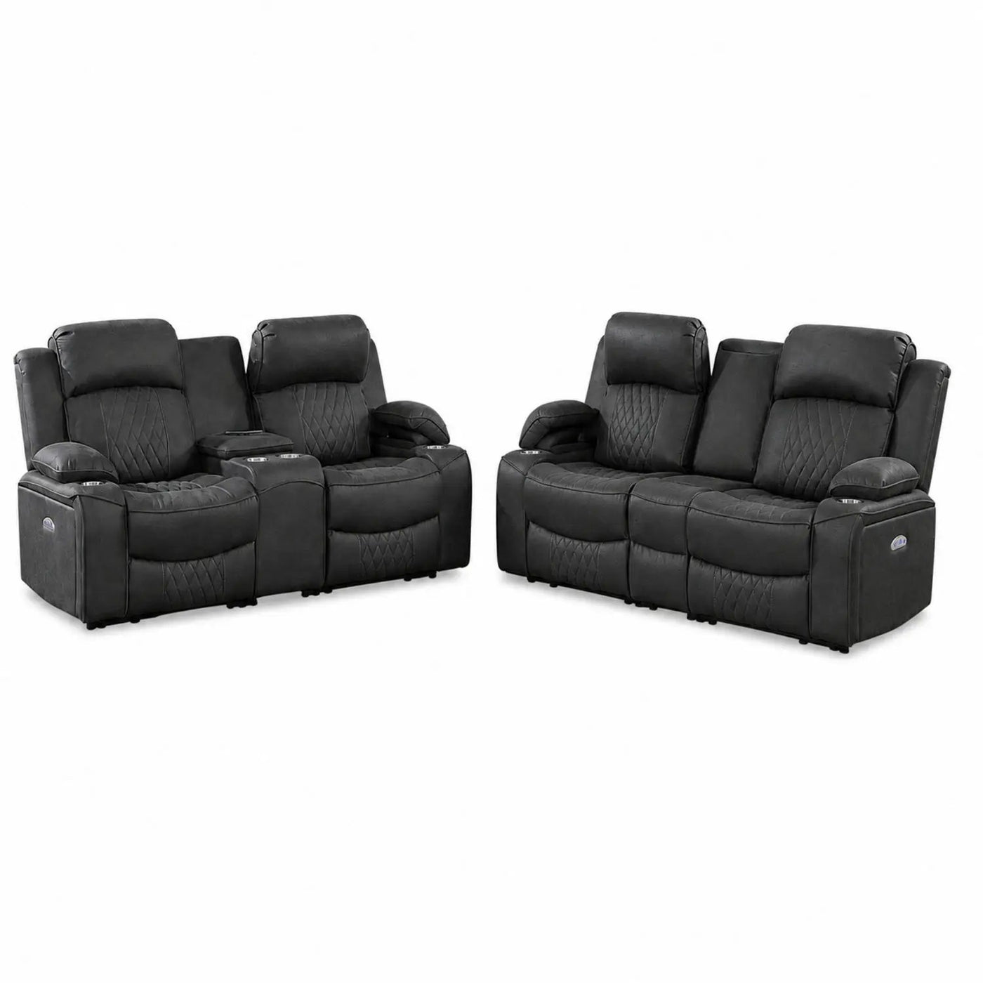 Power Motion Living Room Set With USB Port, Adjustable Headrest, Cup Holder by HouseOfZazla