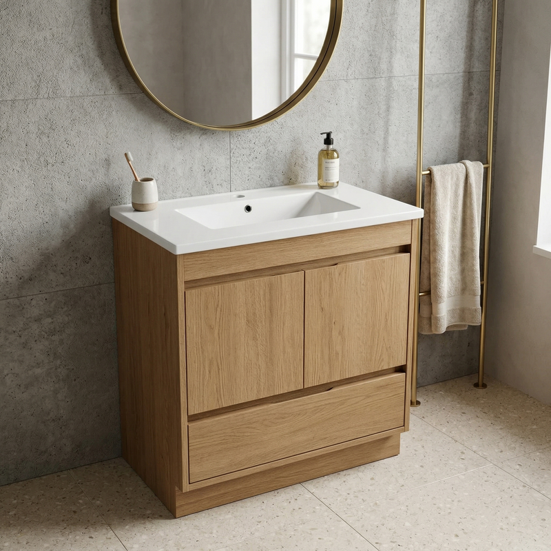 30Inch x 18.5Inch Ceramic Bathroom Vanity Sink Top with Single Hole by HouseOfZazla
