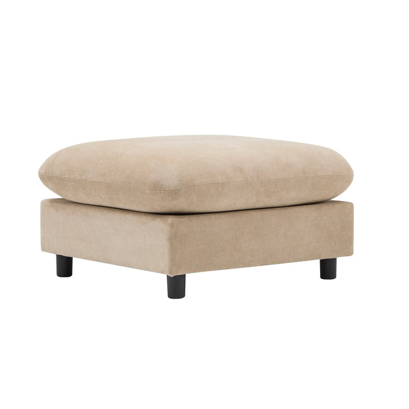 130 in. Oversize 5-Piece Modular Velvet Sectional Sofa with Ottoman by HouseOfZazla