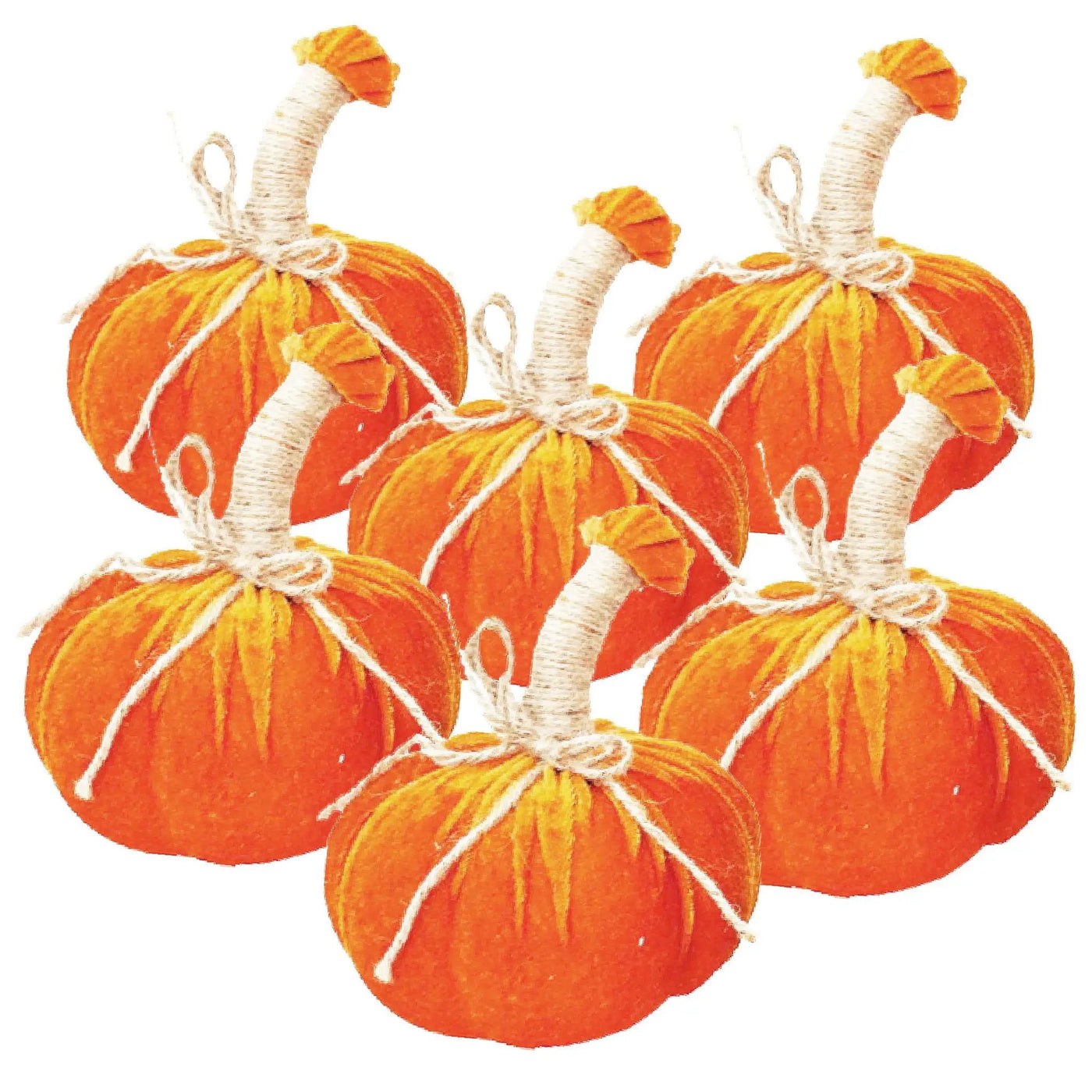 Pumpkin Ornament For Holiday Harvest Festival Fall Festival & Thanksgiving (Set of 6) by Unique Piece Furniture